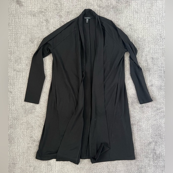 Eileen Fisher Black Open Front Cardigan - Picture 1 of 5